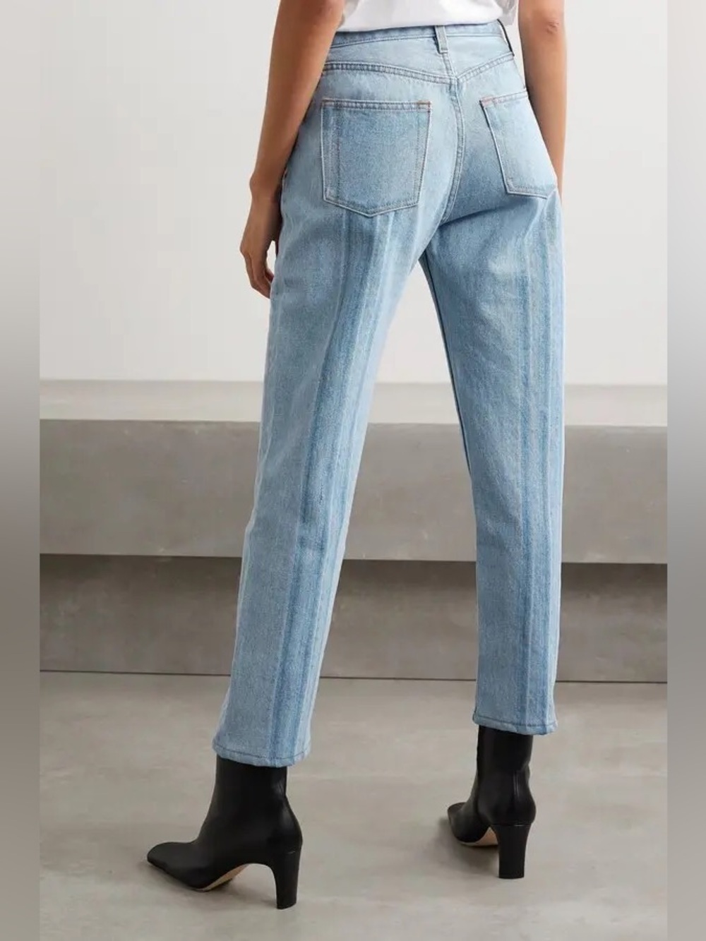 Still Here New York Shibori Tate Cropped High Rise Straight Leg Jeans